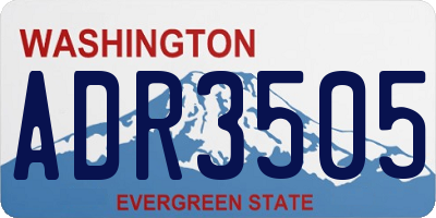 WA license plate ADR3505
