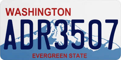 WA license plate ADR3507
