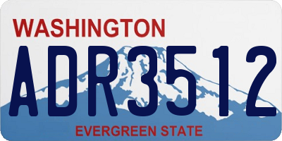 WA license plate ADR3512
