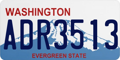 WA license plate ADR3513