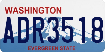 WA license plate ADR3518