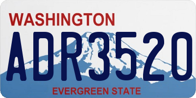WA license plate ADR3520
