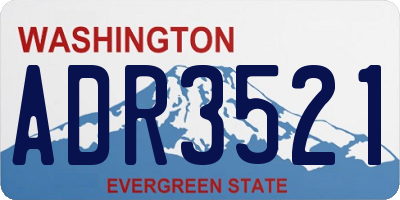 WA license plate ADR3521