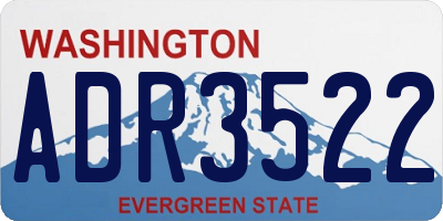 WA license plate ADR3522
