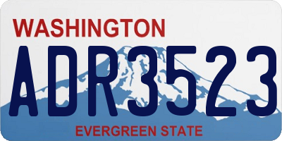 WA license plate ADR3523