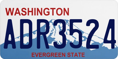 WA license plate ADR3524
