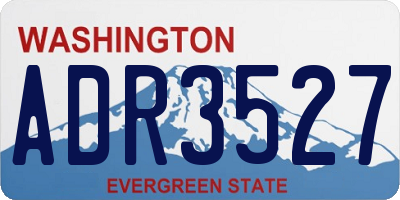 WA license plate ADR3527