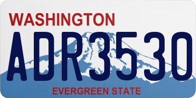 WA license plate ADR3530