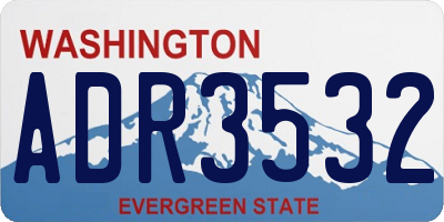 WA license plate ADR3532