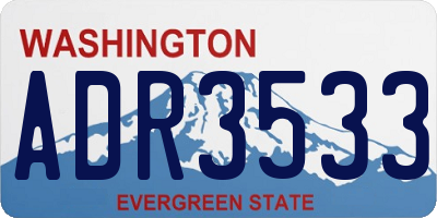 WA license plate ADR3533