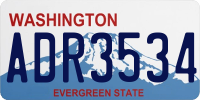 WA license plate ADR3534