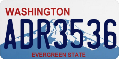 WA license plate ADR3536