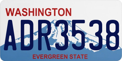 WA license plate ADR3538