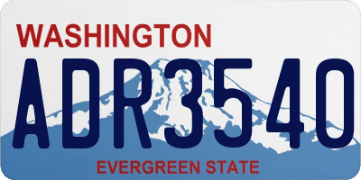 WA license plate ADR3540