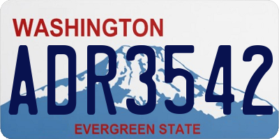 WA license plate ADR3542