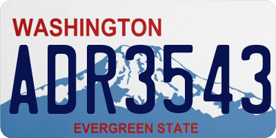 WA license plate ADR3543