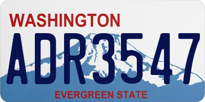 WA license plate ADR3547