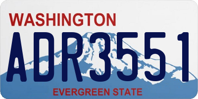WA license plate ADR3551