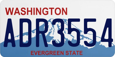 WA license plate ADR3554
