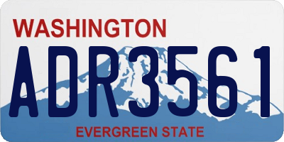 WA license plate ADR3561