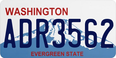 WA license plate ADR3562