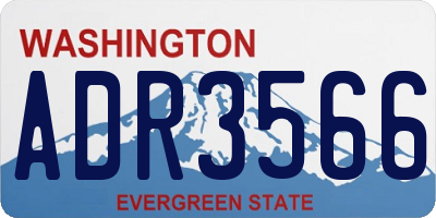 WA license plate ADR3566