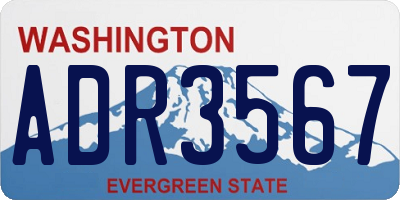 WA license plate ADR3567