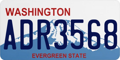 WA license plate ADR3568