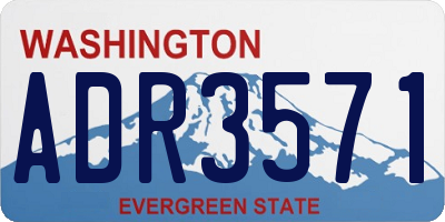 WA license plate ADR3571