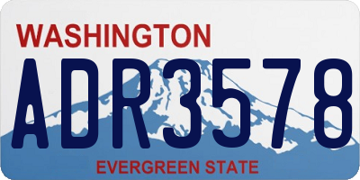WA license plate ADR3578