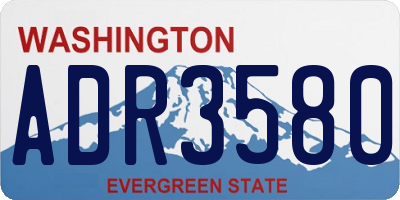 WA license plate ADR3580