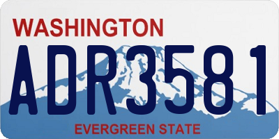 WA license plate ADR3581