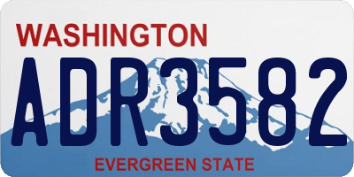 WA license plate ADR3582