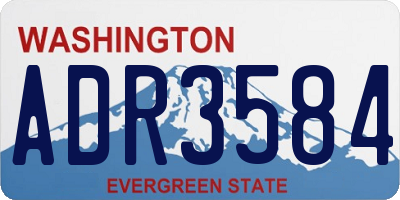 WA license plate ADR3584