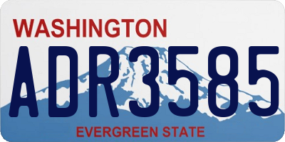 WA license plate ADR3585