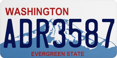 WA license plate ADR3587