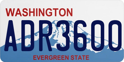 WA license plate ADR3600