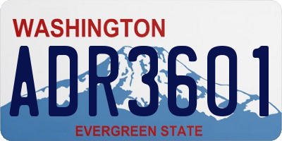 WA license plate ADR3601
