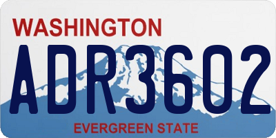 WA license plate ADR3602