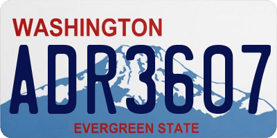 WA license plate ADR3607