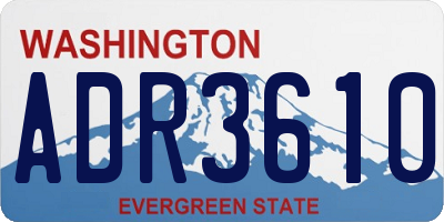 WA license plate ADR3610