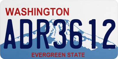 WA license plate ADR3612