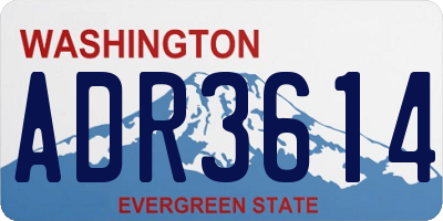 WA license plate ADR3614