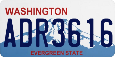 WA license plate ADR3616