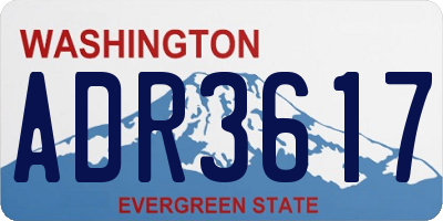 WA license plate ADR3617