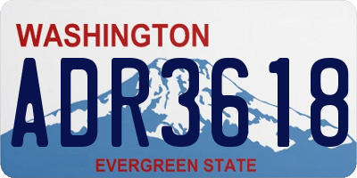 WA license plate ADR3618