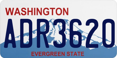 WA license plate ADR3620