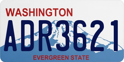 WA license plate ADR3621