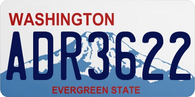WA license plate ADR3622