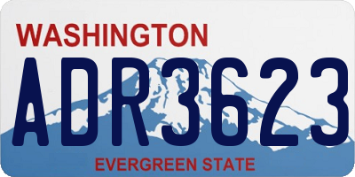 WA license plate ADR3623
